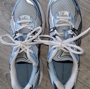Asic Light Blue and White Running Shoes
